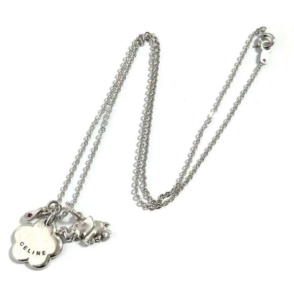 Celine Women's Elephant Pendant Necklace with Ruby and Silver - Picture 3 of 10